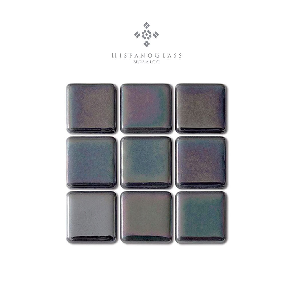 Hispano Glass 2.5 x 2.5 cms "Linea 21: Platino"